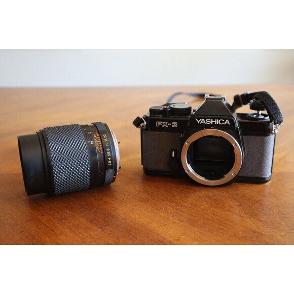 Yashica FX-3 35mm Film SLR Camera with DSB 135mm Lens Japan For Parts/Repair
